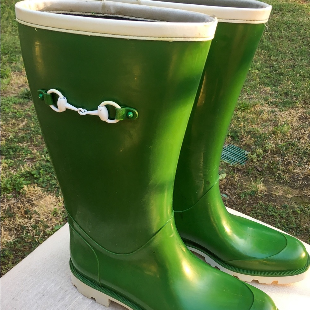 Gucci rain boots, Kelly green size 10